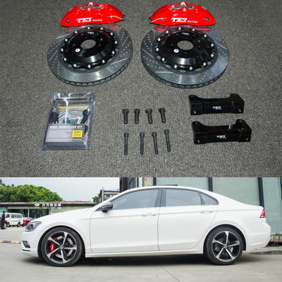 kopen 4 zuigers raceklem VW grote remset 355 * 28 mm High Carbon Disc Racing En remplakken voor Lamando 18 inch Rim online vervaardiging