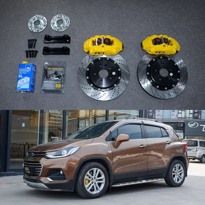 kopen 4 Kolven Racing Caliper Chevrole Big Brake Kit 355*28 MM High Carbon Disc Racing And Brake Pads Voor Trax 17 Inch Rim online vervaardiging