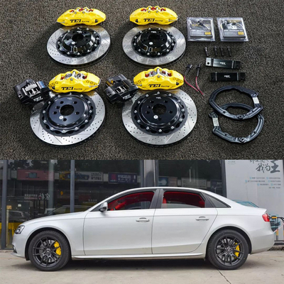 kopen BBK Audi Big Brake Kit voor A4 B8 18 inch Auto Rim Voor 6 En Achter 4 zuiger klem om de EBP functie te behouden online vervaardiging