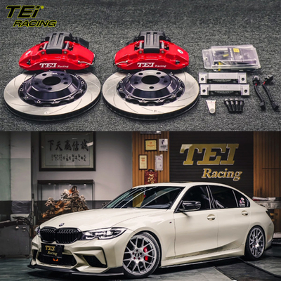 kopen Achterste Big Brake Kit 4 zuiger klem met 355x28mm rotor BBK auto rem systeem Voor BMW 3 Serie G28 19 inch auto velg online vervaardiging