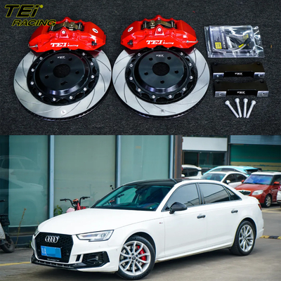 kopen Front Big Brake Kit 4 zuiger klem met 355x28mm rotor BBK auto rem systeem voor Audi A4L 18 inch auto velg online vervaardiging