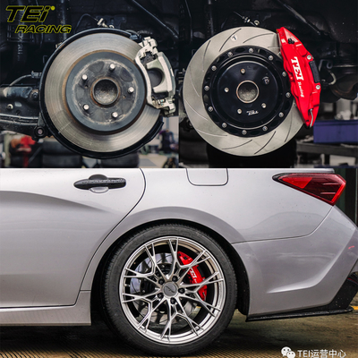 kopen Achterste Big Brake Kit 4 zuiger kaliber met 355x28mm rotor BBK auto rem systeem voor Toyota Avalon 19 inch auto velg online vervaardiging