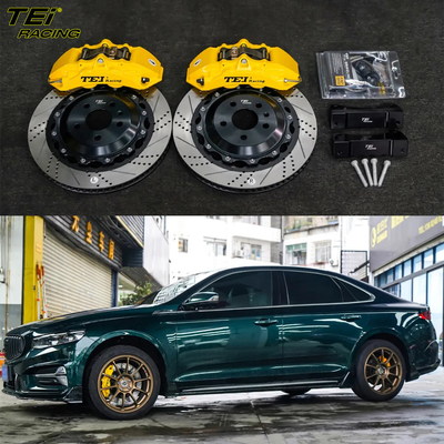 kopen Front Big Brake Kit 4 zuiger klem met 355x28mm rotor BBK auto rem systeem voor Geely PREFACE 18 inch auto velg online vervaardiging