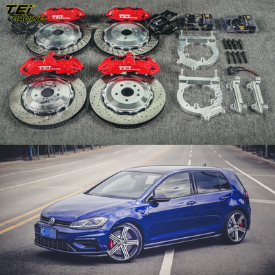 kopen Voorste 6 zuiger en achterste 4 zuiger klem met E-remklem BBK automatisch remsysteem Voor Volkswagen Golf R 19 inch velg online vervaardiging