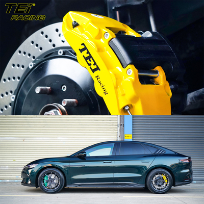 kopen Achterste grote rem kit 6 zuiger klem met 380 * 28 mm rotor BBK auto rem systeem voor BYD Han 19 inch auto velg online vervaardiging