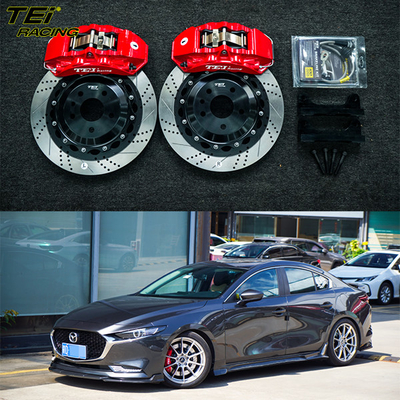 Front Big Brake Kit 4 zuiger klem met 355x28mm rotor BBK Auto Brake System Voor Mazda 3 Axela 18 inch Auto Rim