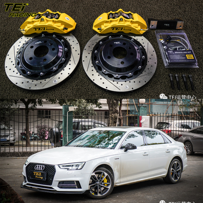 Front Big Brake Kit 4 zuiger klem met 355x28mm rotor BBK auto rem systeem voor Audi A4L 18 inch auto velg