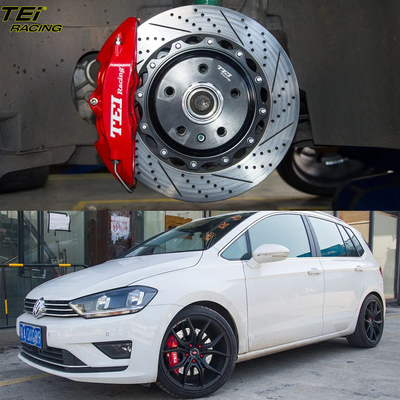 Voorste grote rem kit 4 zuiger klem met 330x28mm rotor auto rem systeem voor volkswagen golf sport 17 inch car rim